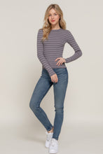 Load image into Gallery viewer, Long slv crew neck stripe sweater