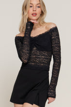Load image into Gallery viewer, Off The Shoulder Stretch Lace Top