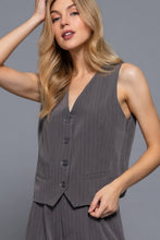 Load image into Gallery viewer, V-neckline Pin Stripe Woven Vest
