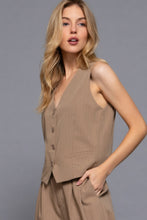 Load image into Gallery viewer, V-neckline Pin Stripe Woven Vest