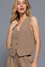 Load image into Gallery viewer, V-neckline Pin Stripe Woven Vest