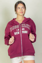 Load image into Gallery viewer, Graphic Drop Shoulder Zipper Up Hoodie