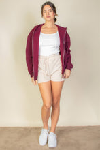 Load image into Gallery viewer, Graphic Drop Shoulder Zipper Up Hoodie