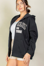 Load image into Gallery viewer, Graphic Drop Shoulder Zipper Up Hoodie