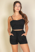 Load image into Gallery viewer, Bustier Cami Top &amp; Slant Pocket Wide Shorts