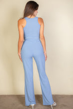 Load image into Gallery viewer, Ribbed Cropped Top And Bootcut Pants Sets