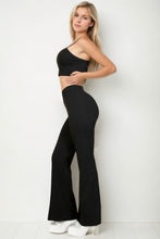 Load image into Gallery viewer, Bustier Crop Top &amp; Front Slit Wide Leg Pants