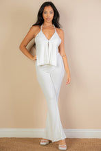 Load image into Gallery viewer, Split Front Backless Halter Top &amp; Flare Pants Set