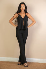 Load image into Gallery viewer, Split Front Backless Halter Top &amp; Flare Pants Set