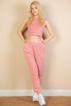 Load image into Gallery viewer, French Terry Elastic Waist Tank Top &amp; Joggers Set