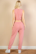 Load image into Gallery viewer, French Terry Elastic Waist Tank Top &amp; Joggers Set