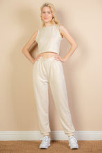 Load image into Gallery viewer, French Terry Elastic Waist Tank Top &amp; Joggers Set
