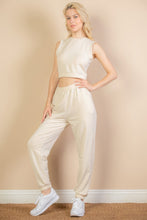 Load image into Gallery viewer, French Terry Elastic Waist Tank Top &amp; Joggers Set