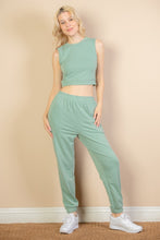 Load image into Gallery viewer, French Terry Elastic Waist Tank Top &amp; Joggers Set