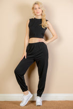 Load image into Gallery viewer, French Terry Elastic Waist Tank Top &amp; Joggers Set