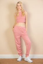 Load image into Gallery viewer, French Terry Elastic Waist Tank Top &amp; Joggers Set