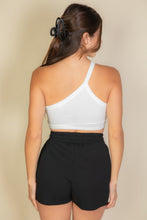 Load image into Gallery viewer, One Shoulder Ribbed Cropped Top