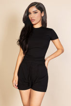 Load image into Gallery viewer, Ribbed Round Neck Short Sleeve Top