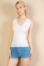 Load image into Gallery viewer, Ribbed V-neck Sleeveless Top
