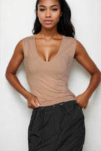 Load image into Gallery viewer, Ribbed V-neck Sleeveless Top