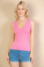 Load image into Gallery viewer, Ribbed V-neck Sleeveless Top