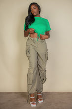 Load image into Gallery viewer, Tie Front Drawstring Short Sleeve Crop Top