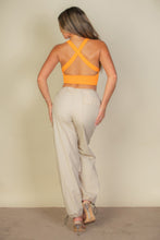 Load image into Gallery viewer, Ribbed Knit Plunge Neck Crop Top