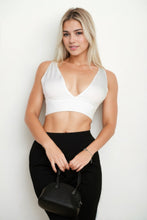 Load image into Gallery viewer, Ribbed Knit Plunge Neck Crop Top