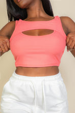 Load image into Gallery viewer, Ribbed Cut Out Front Crop Top