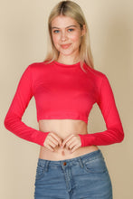Load image into Gallery viewer, Crew Neck Long Sleeve Cropped Top