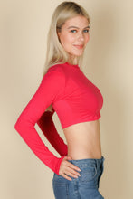 Load image into Gallery viewer, Crew Neck Long Sleeve Cropped Top