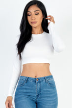 Load image into Gallery viewer, Crew Neck Long Sleeve Cropped Top