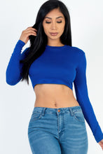 Load image into Gallery viewer, Crew Neck Long Sleeve Cropped Top