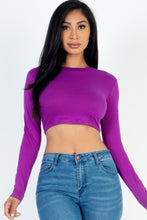 Load image into Gallery viewer, Crew Neck Long Sleeve Cropped Top