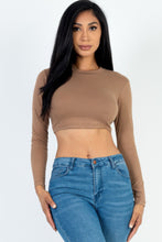 Load image into Gallery viewer, Crew Neck Long Sleeve Cropped Top