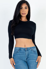 Load image into Gallery viewer, Crew Neck Long Sleeve Cropped Top