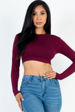 Load image into Gallery viewer, Crew Neck Long Sleeve Cropped Top