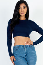 Load image into Gallery viewer, Crew Neck Long Sleeve Cropped Top
