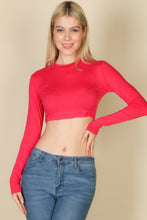 Load image into Gallery viewer, Crew Neck Long Sleeve Cropped Top