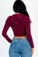 Load image into Gallery viewer, French Terry Crop Zip Up Hoodie