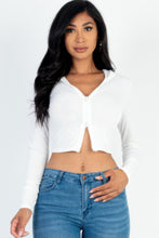 Load image into Gallery viewer, French Terry Crop Zip Up Hoodie