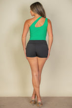 Load image into Gallery viewer, Ribbed One Shoulder Cross Strap Crop Top