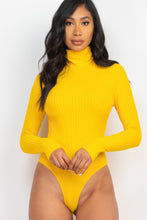 Load image into Gallery viewer, Ribbed Turtle Neck Long Sleeve Bodysuit