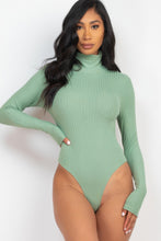 Load image into Gallery viewer, Ribbed Turtle Neck Long Sleeve Bodysuit