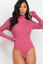 Load image into Gallery viewer, Ribbed Turtle Neck Long Sleeve Bodysuit