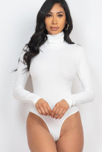 Load image into Gallery viewer, Ribbed Turtle Neck Long Sleeve Bodysuit