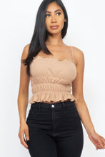 Load image into Gallery viewer, Tiered Shirred Body Crop Top