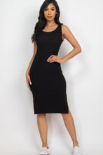 Load image into Gallery viewer, Ribbed Side Slit Tank Midi Dress