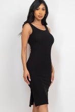 Load image into Gallery viewer, Ribbed Side Slit Tank Midi Dress
