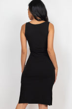 Load image into Gallery viewer, Ribbed Side Slit Tank Midi Dress